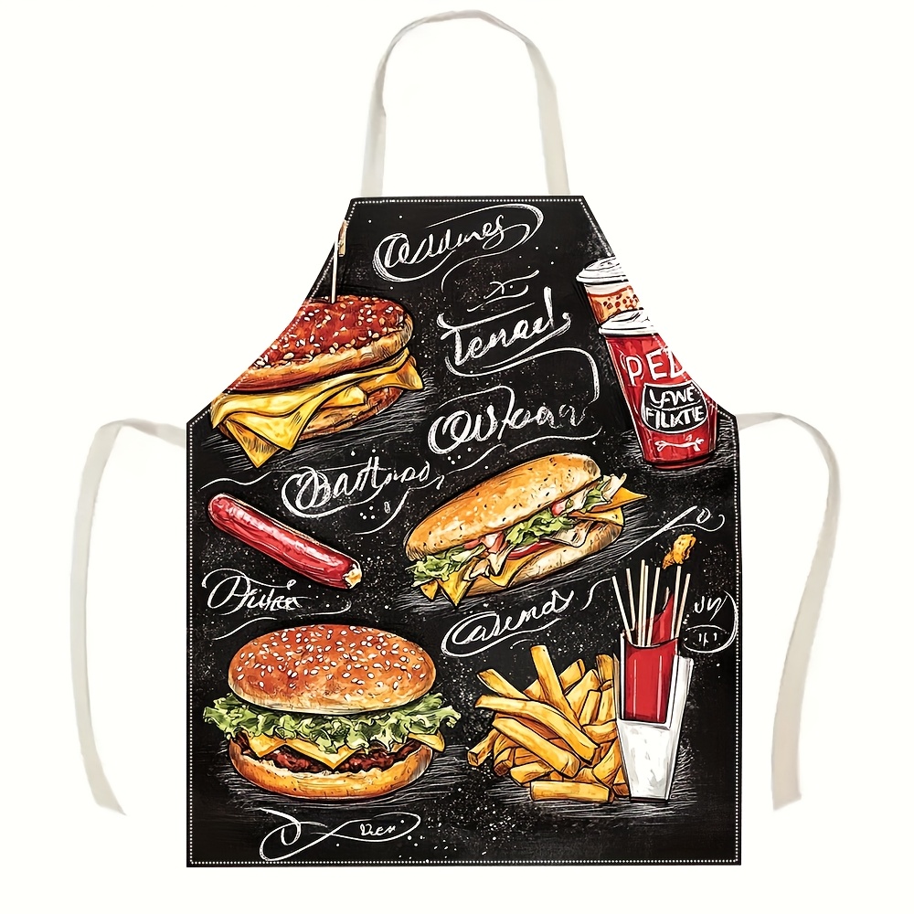 Home Cooking Fast Foods - 1 szt. Czarny Fartuch Kuchenny z