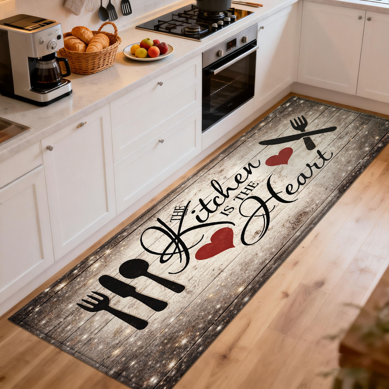 Home Made Cooking Quotes - Rustykalna drewniana mata do kuchni z