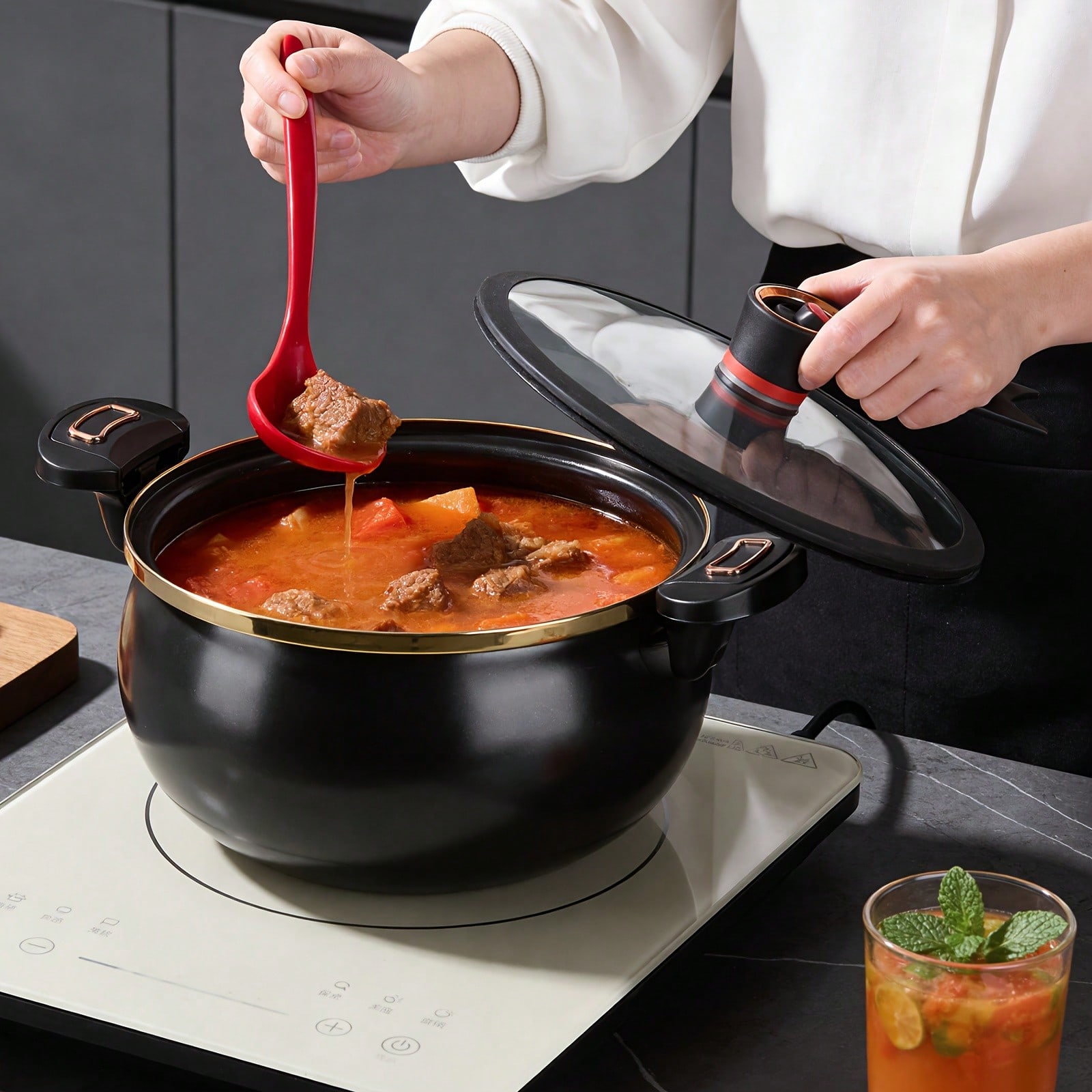 1 szt. Duży garnek do duszenia – Home Cooking Fast Foods recenzja i cena